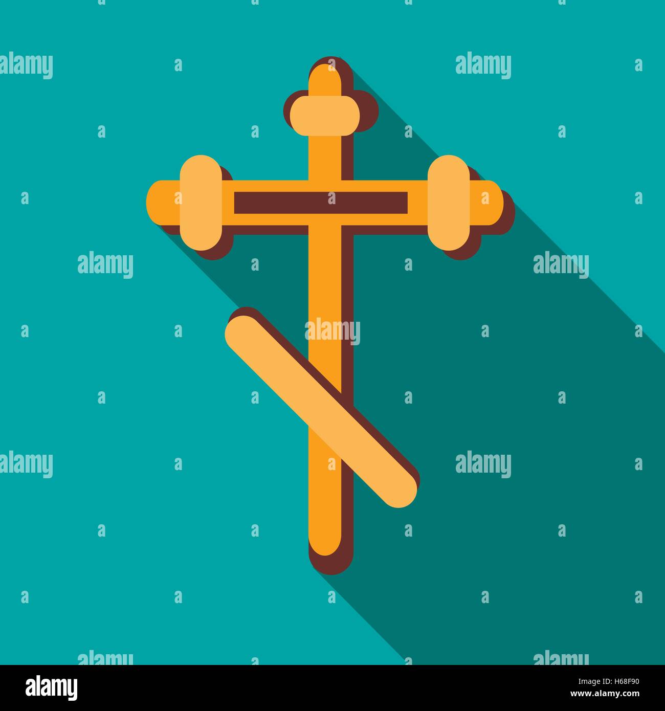 Orthodox cross icon in flat style Stock Vector Image & Art Alamy