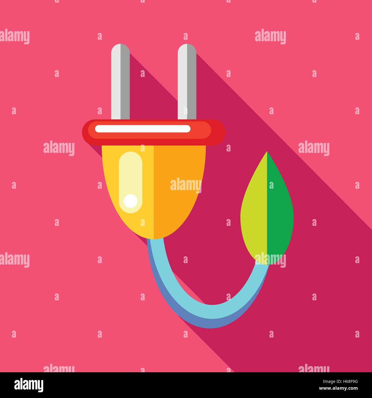 Eco electric plug icon in flat style Stock Vector Image & Art - Alamy