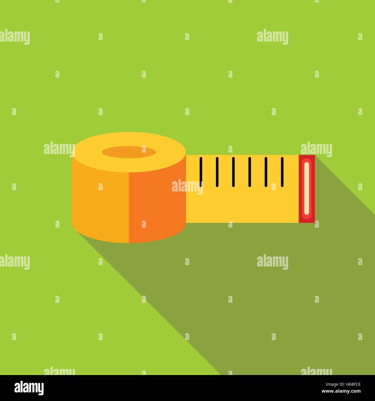 Yellow measuring tape icon, flat style Stock Vector Image & Art - Alamy