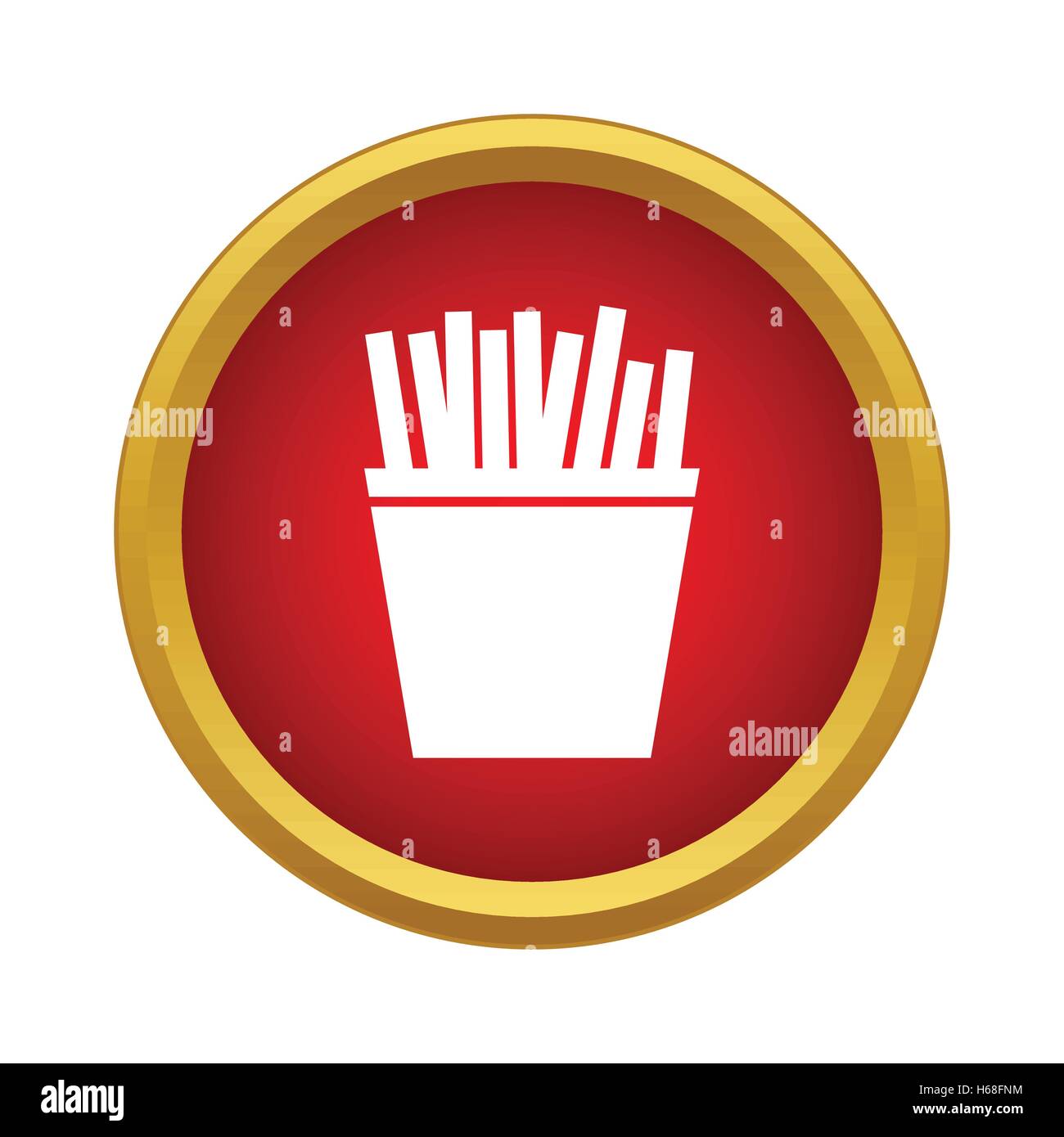 French fries in a box icon in simple style Stock Vector Image & Art - Alamy