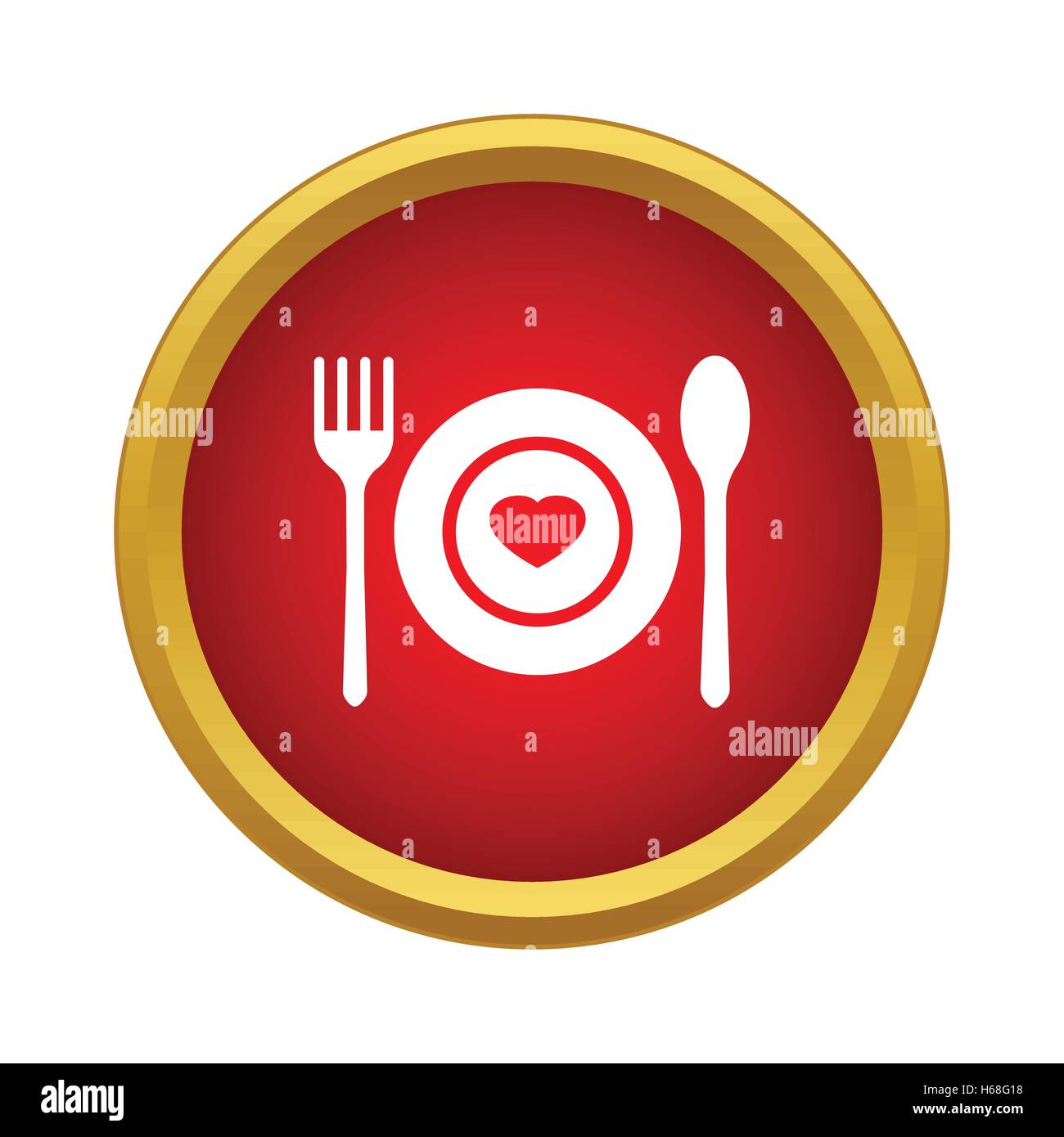 Dishes for lovers icon, simple style Stock Vector