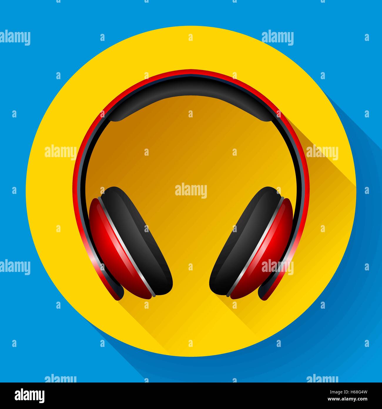 Realistic Vector headphones icon. Flat design style Stock Vector Image ...