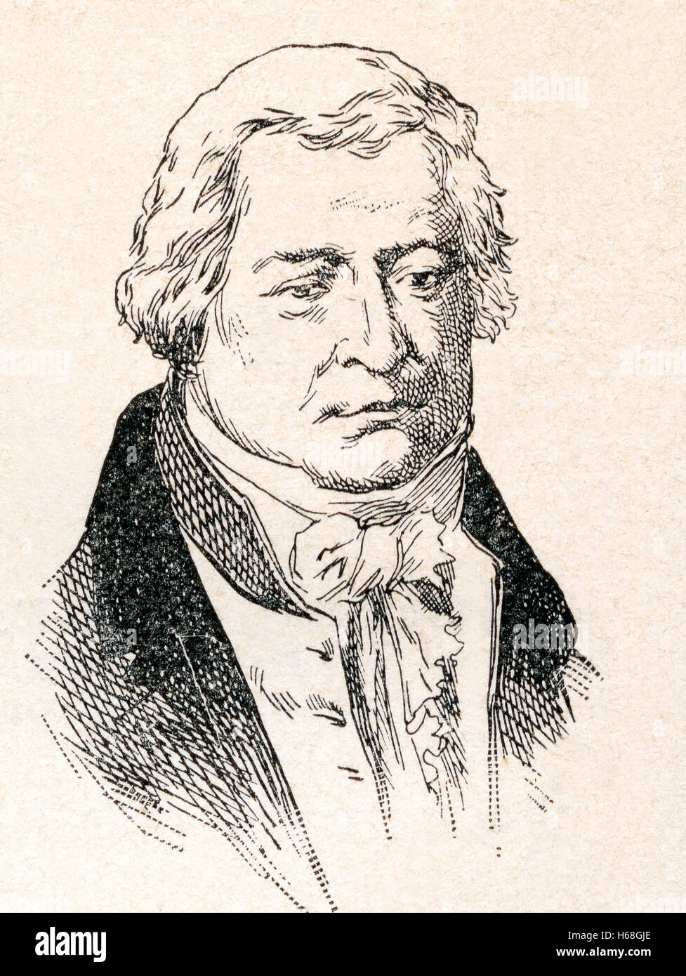 Sébastien Érard, born Sebastian Erhard, 1752 – 1831.  French instrument maker of German origin who specialised in the production of pianos and harps. Stock Photo