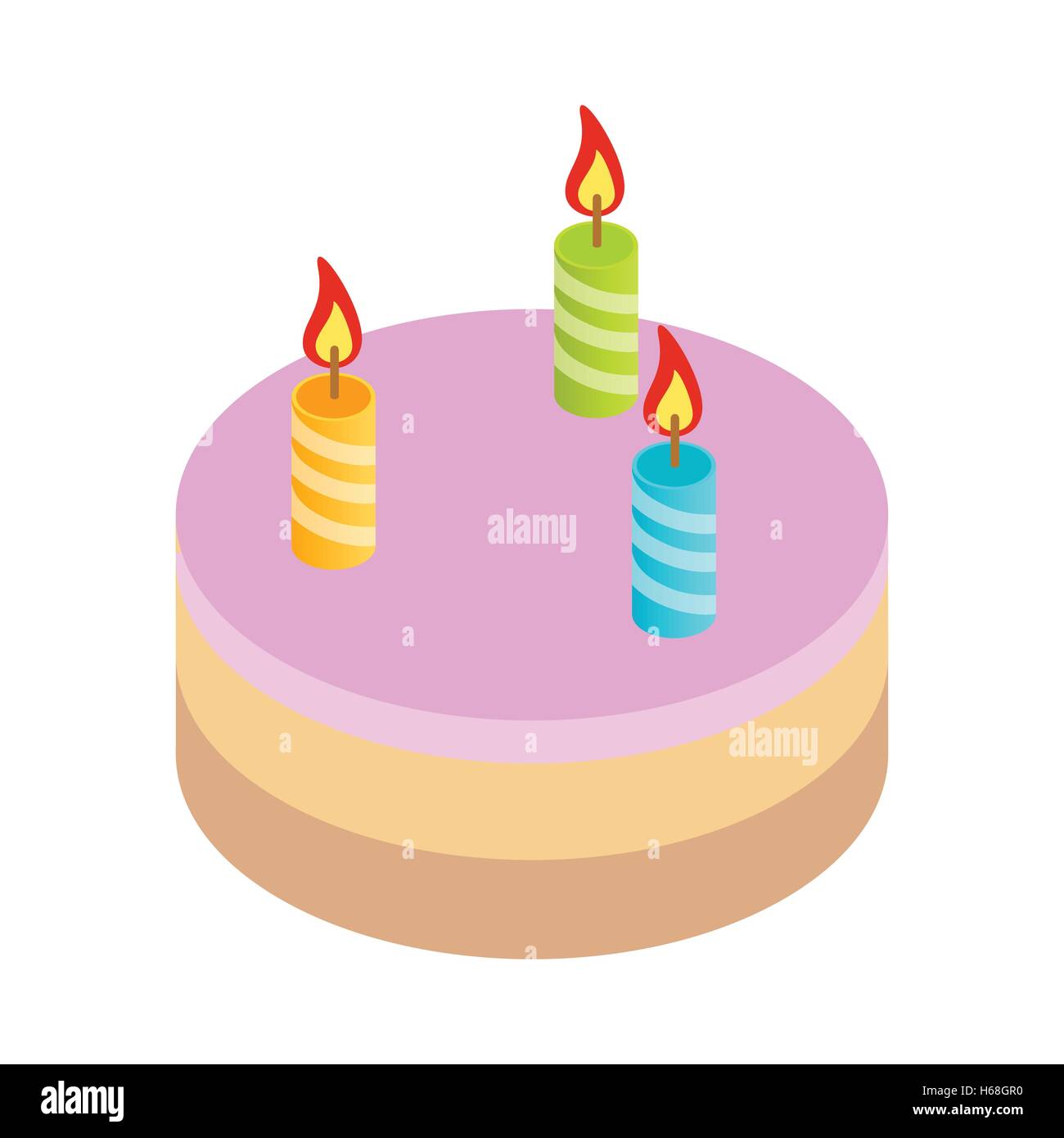 Birthday Cake Isometric 3d Icon Stock Vector Image Art Alamy