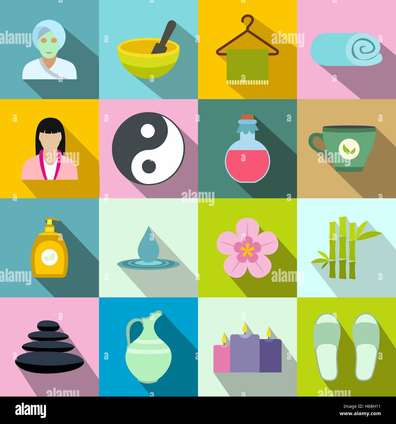Spa flat icons set Stock Vector Image & Art - Alamy
