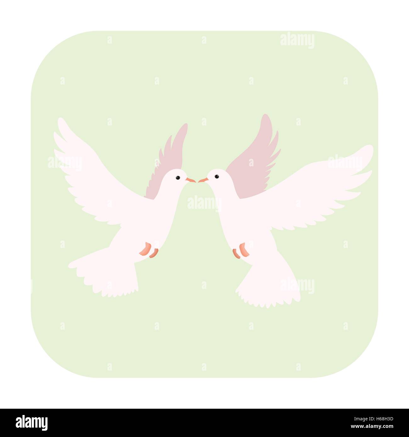 Two doves cartoon icon Stock Vector