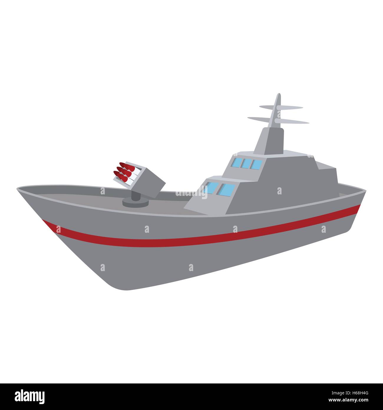 Warship cartoon icon Stock Vector