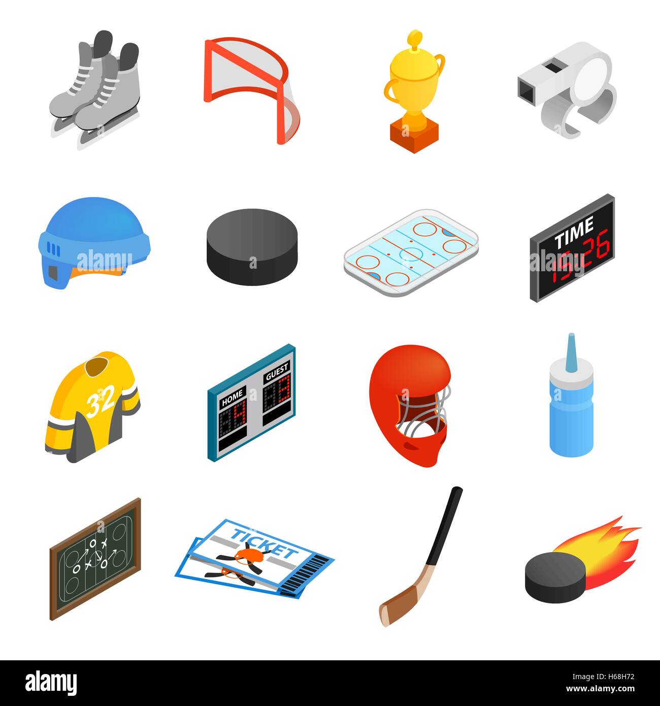 Hockey isometric 3d icons set Stock Vector Image & Art - Alamy