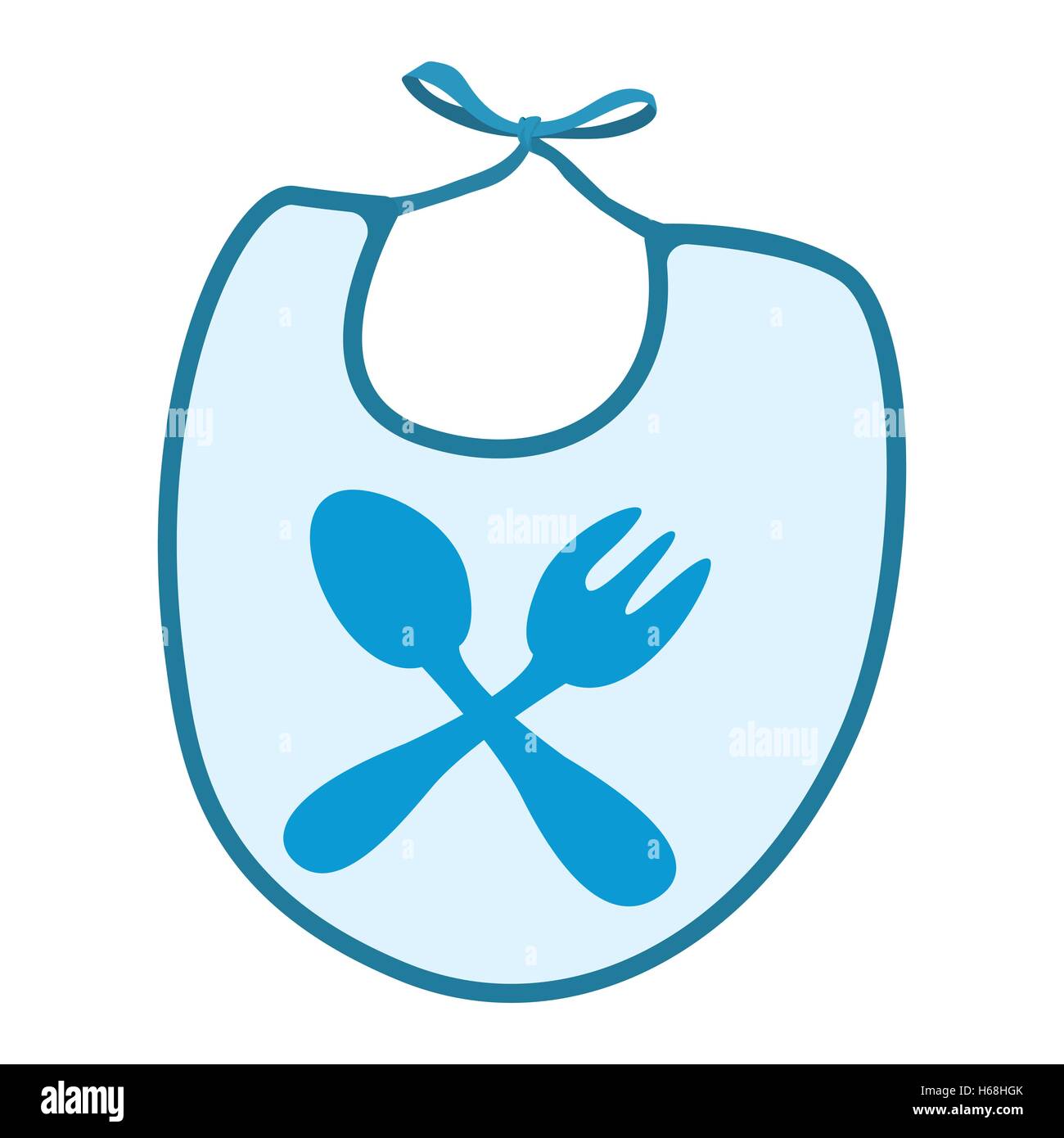 Baby Bib With Blue Border Cartoon Icon Stock Vector Image Art Alamy