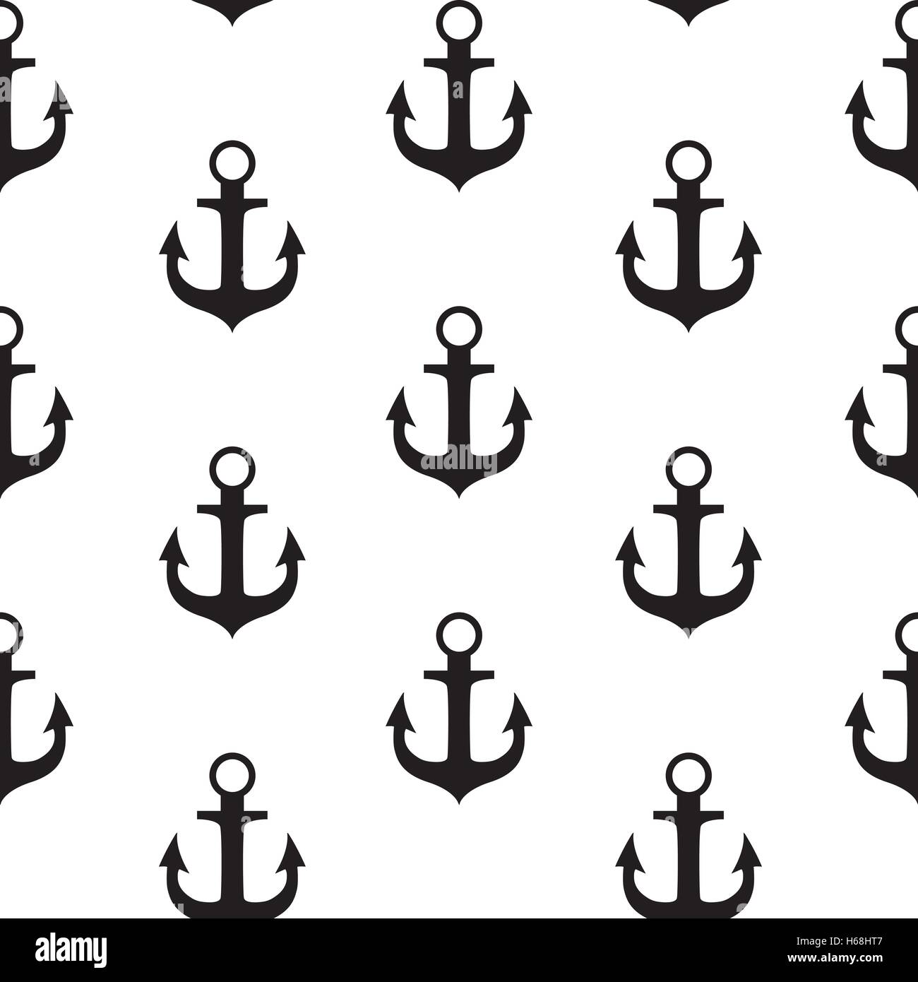 Anchor Seamless Pattern Background Vector Illustration Stock Vector ...