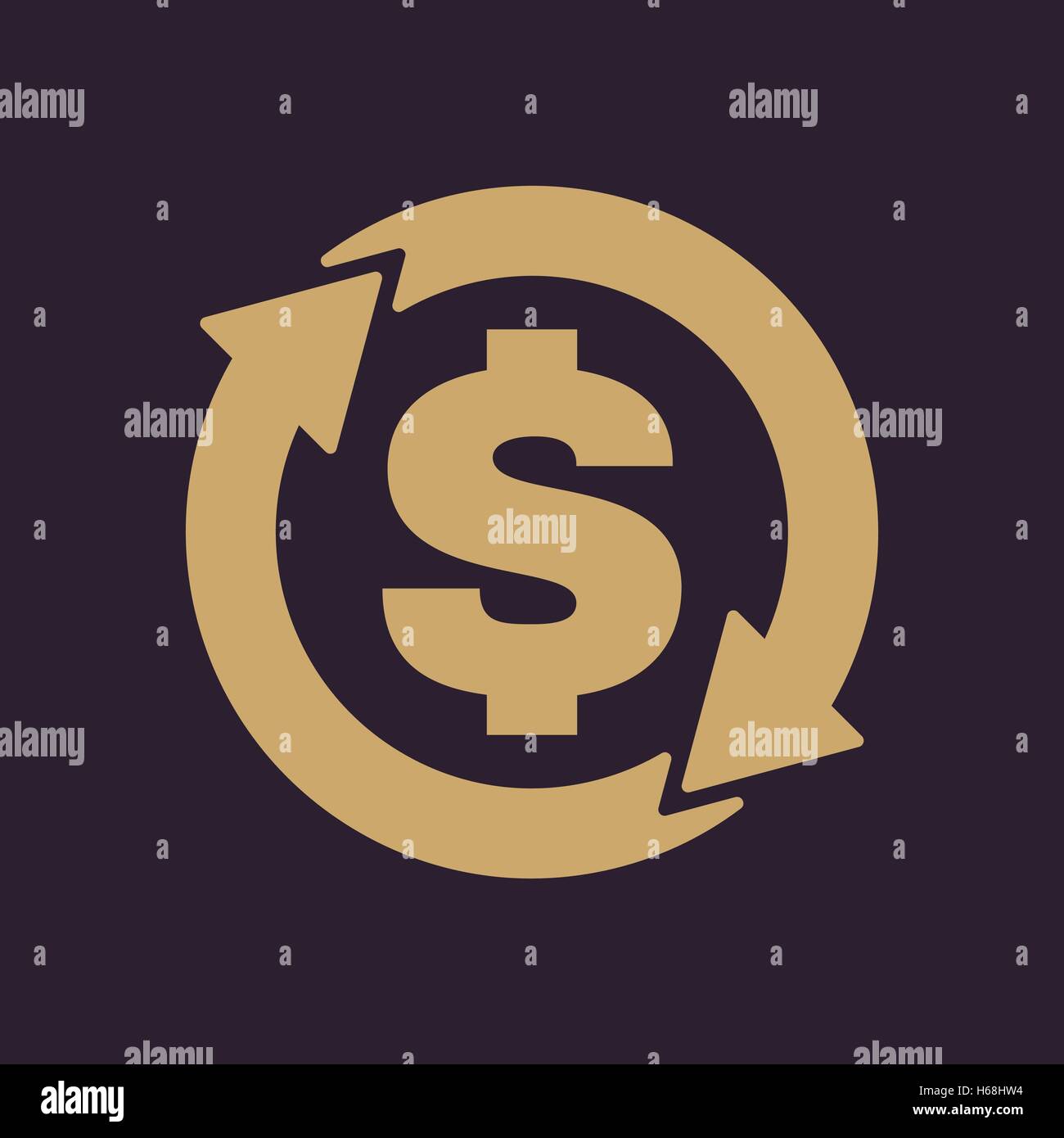 The currency exchange dollar icon. Cash and money, wealth, payment symbol. Flat Stock Vector