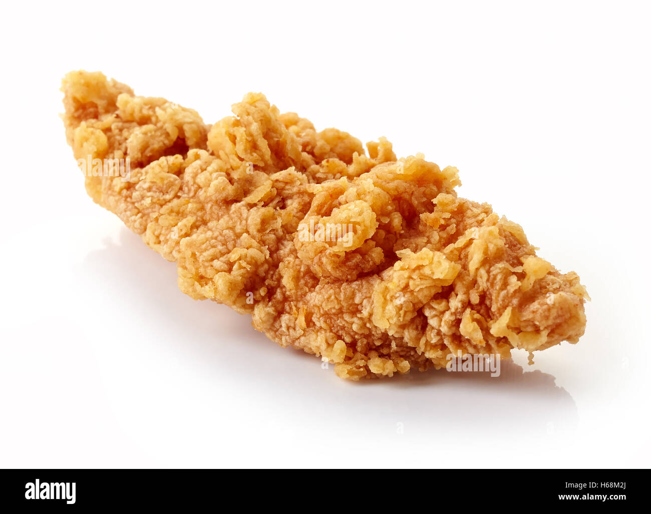 Fried breaded chicken fillet isolated on white background Stock Photo