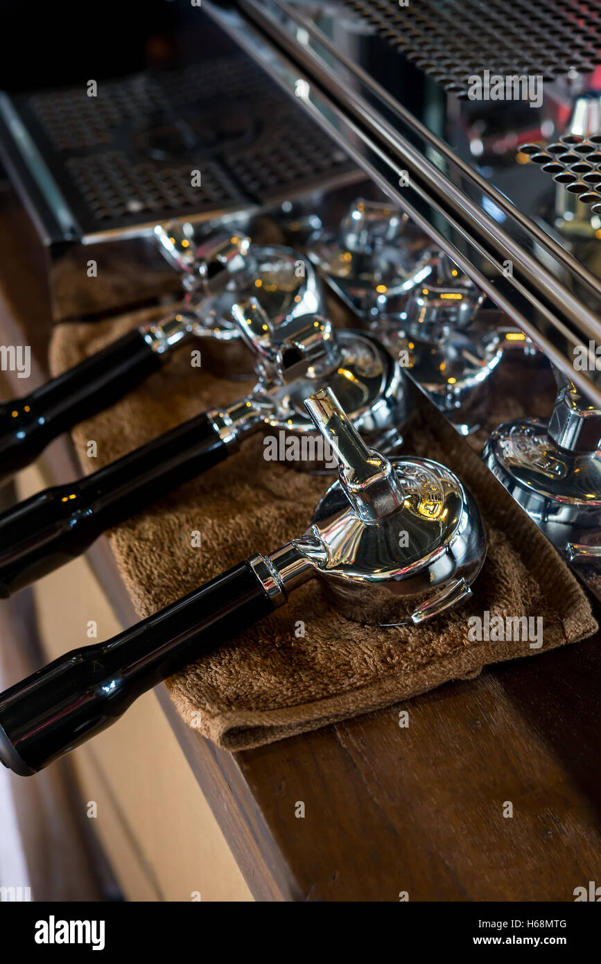 Coffee Grinder Ready For Grinding Freshly Roasted Coffee Beans Into A