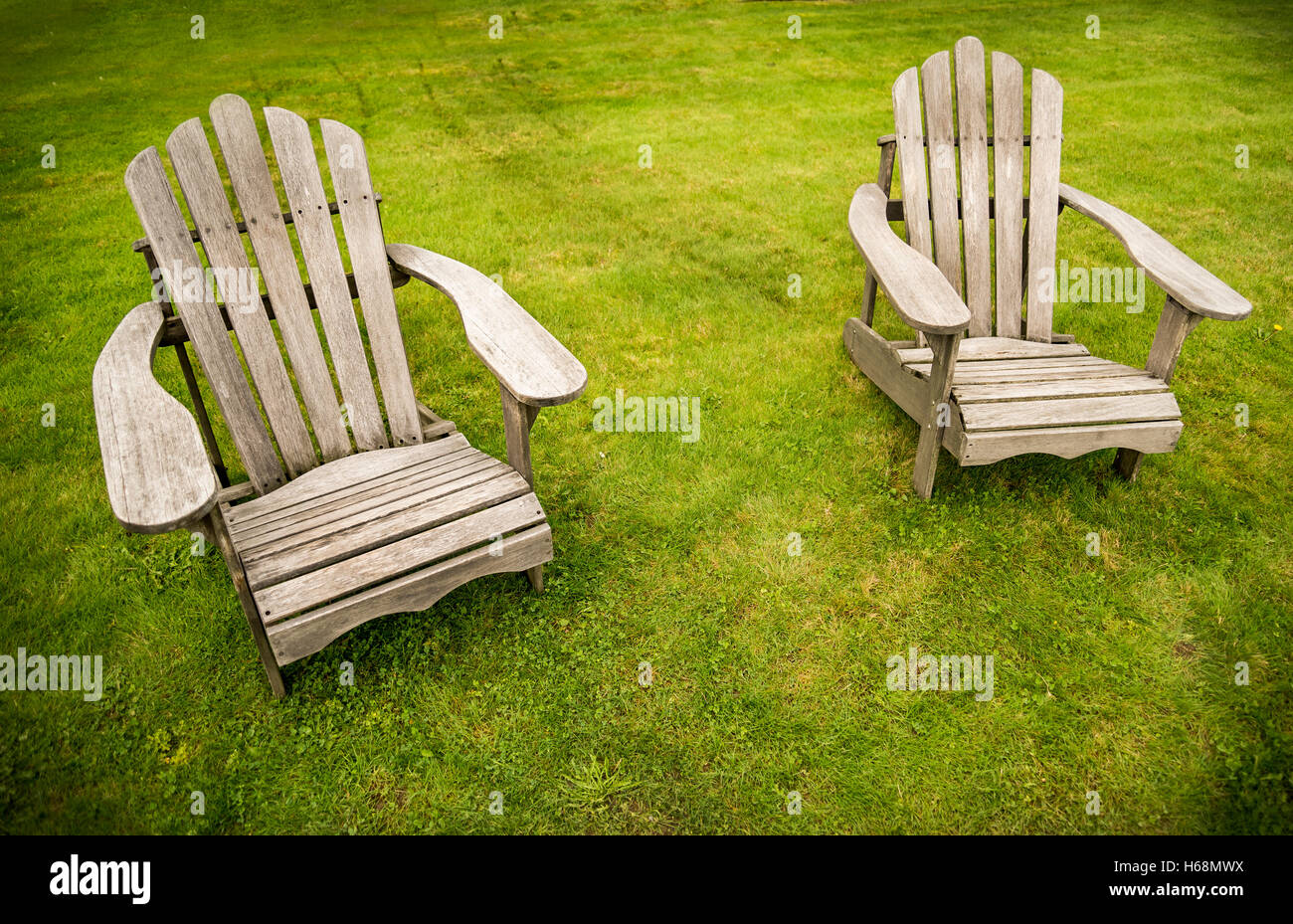 two adirondack chairs Stock Photo Alamy