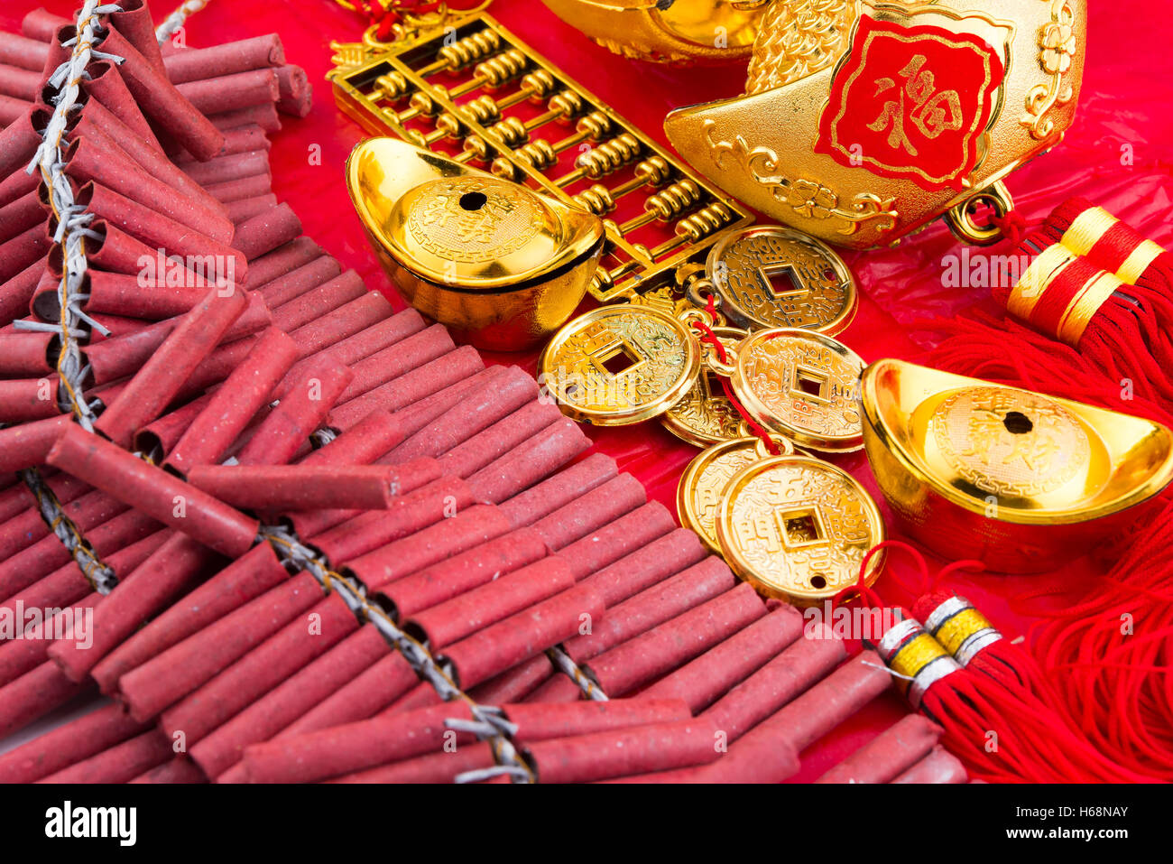 Red firecracker decoration hi-res stock photography and images - Alamy