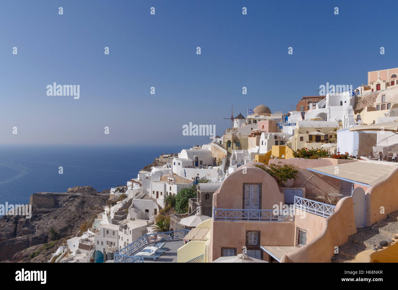 sight of Oia town on Santorini Stock Photo
