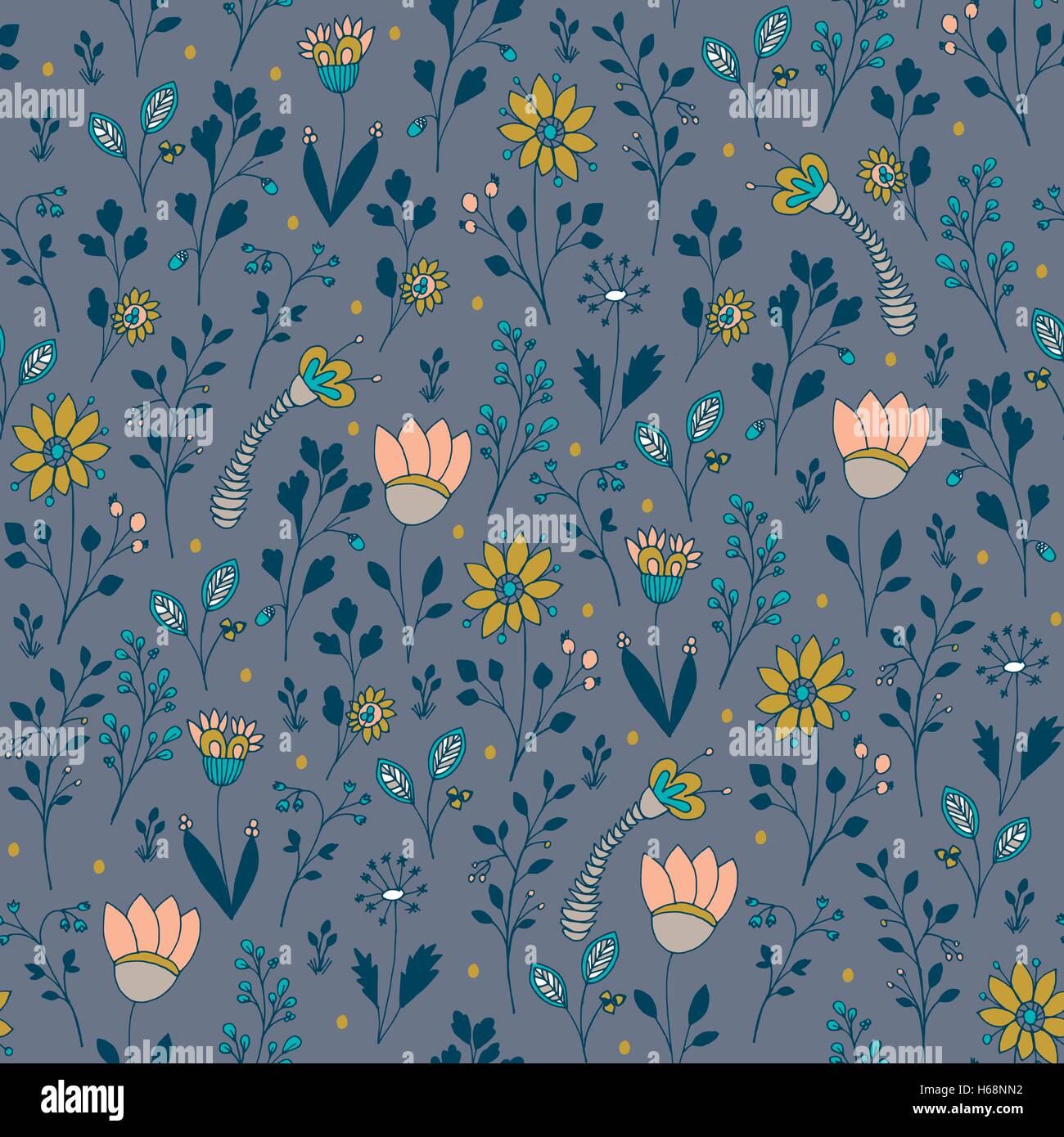 Seamless vector floral pattern Stock Vector Image & Art - Alamy