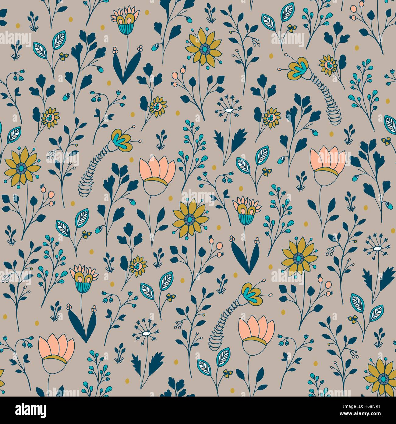 Seamless vector floral pattern Stock Vector Image & Art - Alamy