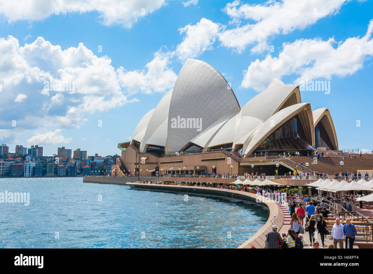 Sidney Opera House Promenade on a sunny summer day, Australia Stock Photo