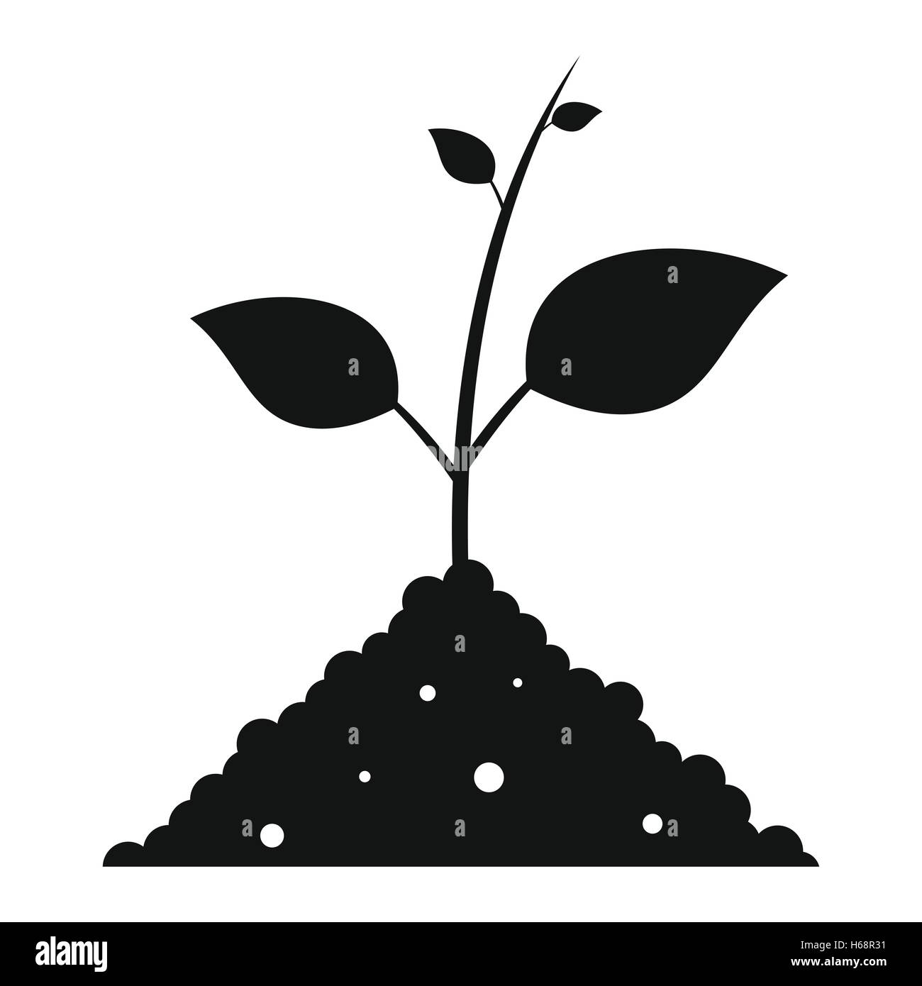 Sprout in the ground black simple icon Stock Vector Image & Art - Alamy