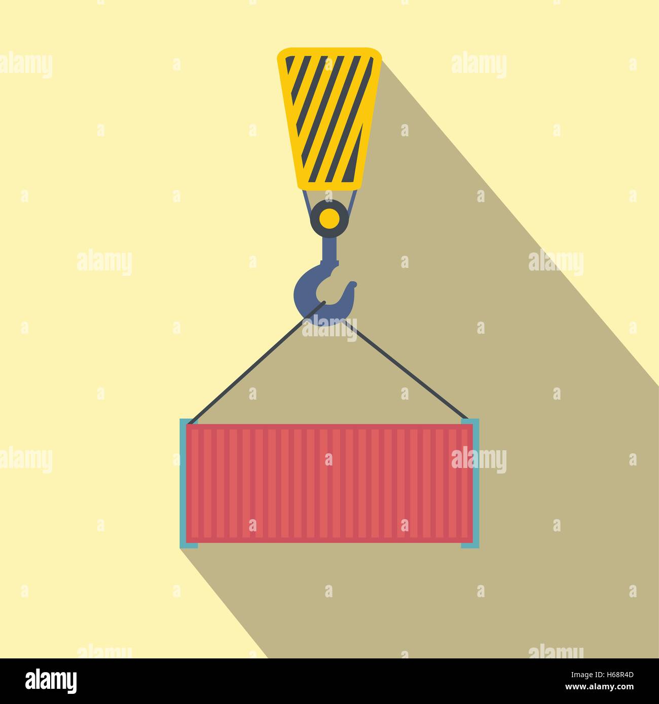 Crane lifts a red container with cargo Stock Vector Image & Art - Alamy