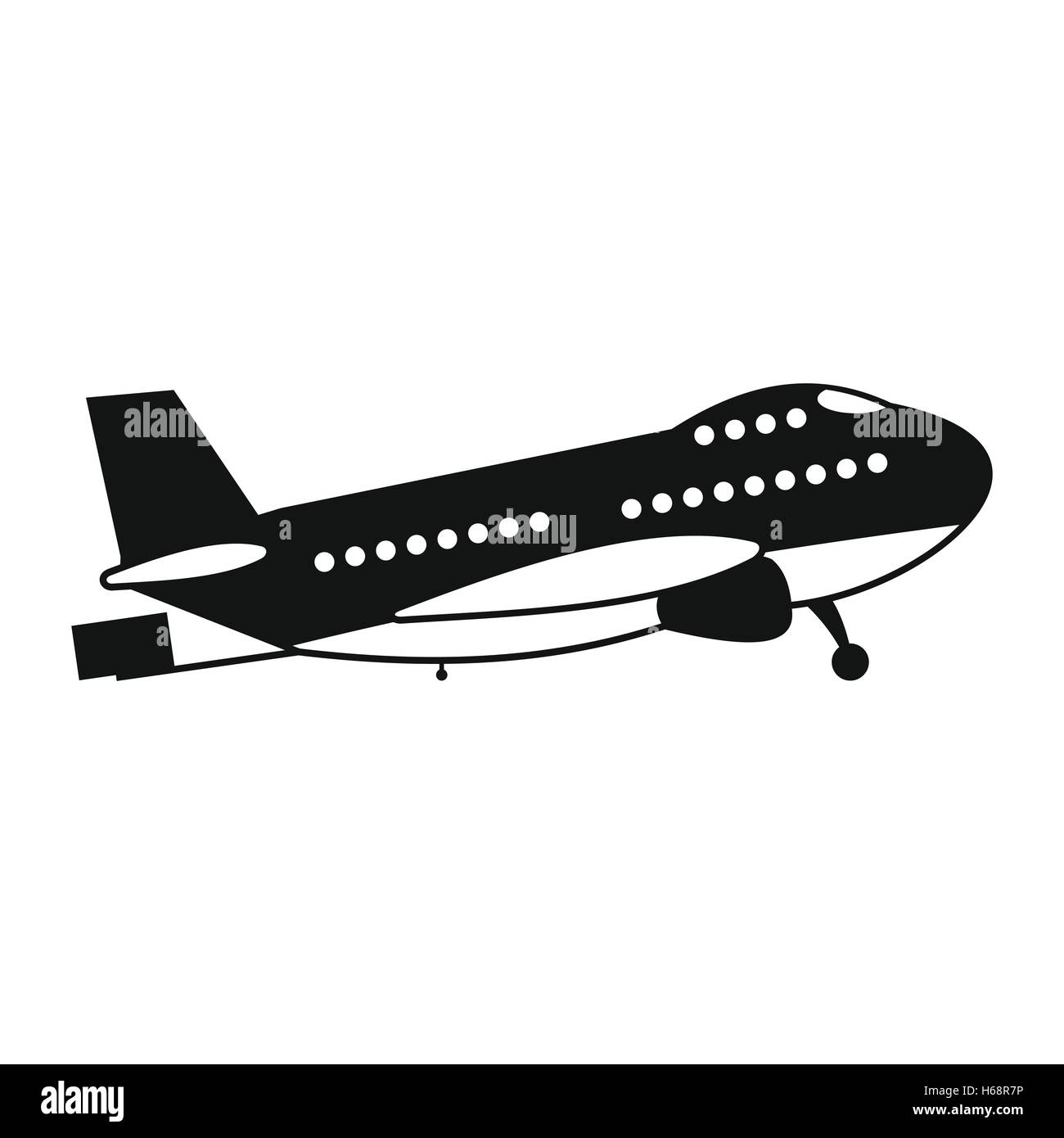 Passenger airplane black simple icon Stock Vector Image & Art - Alamy