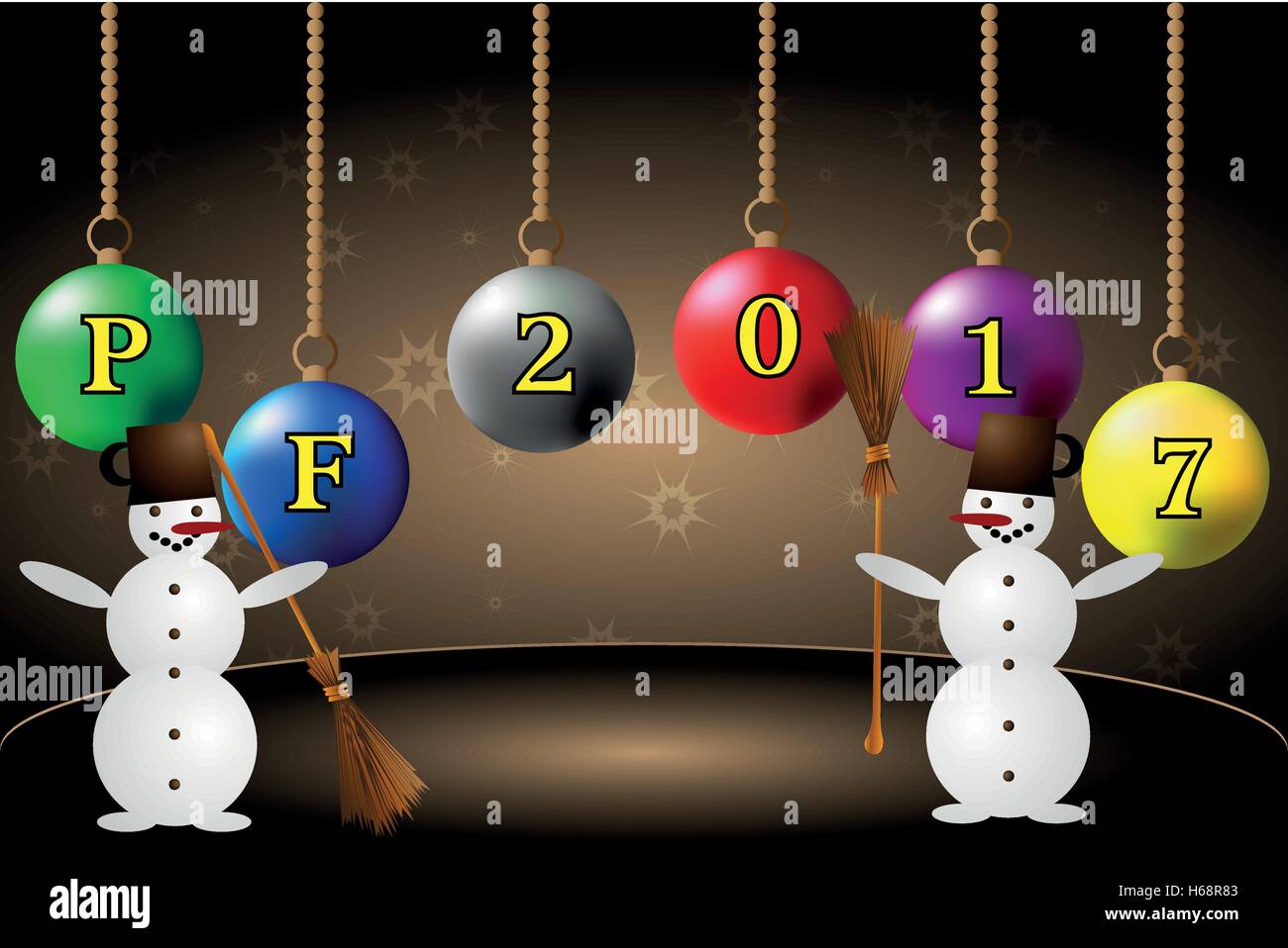 snowmen and New Year, Happy New Year Stock Vector Image & Art - Alamy