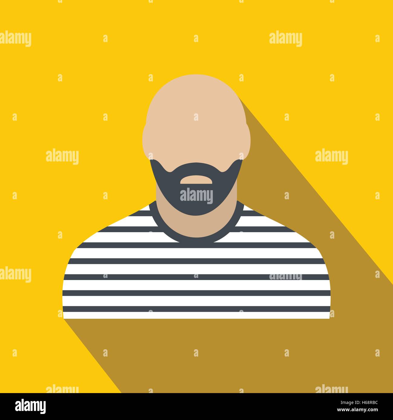 Bearded man in prison garb flat Stock Vector Image & Art - Alamy