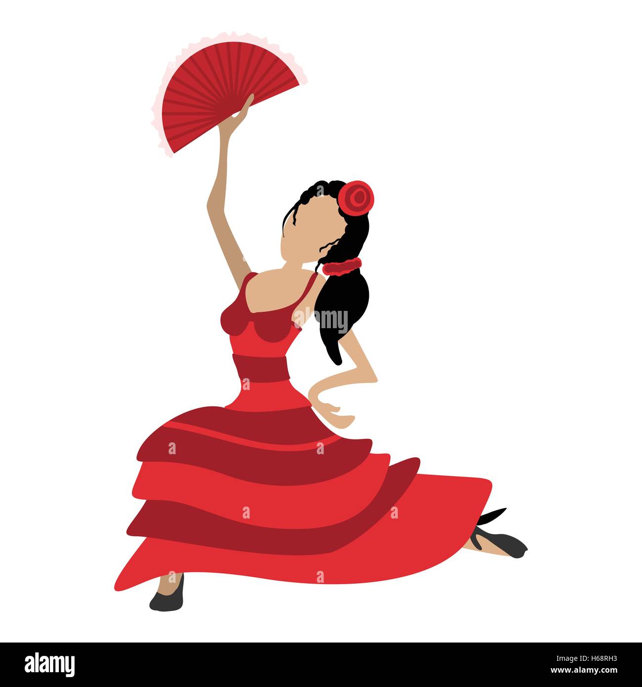 Flamenco dancer girl cartoon icon Stock Vector