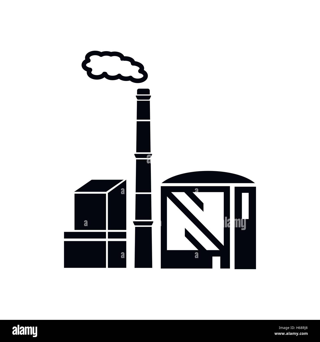 Chimney and building of chemical plant icon Stock Vector Image & Art