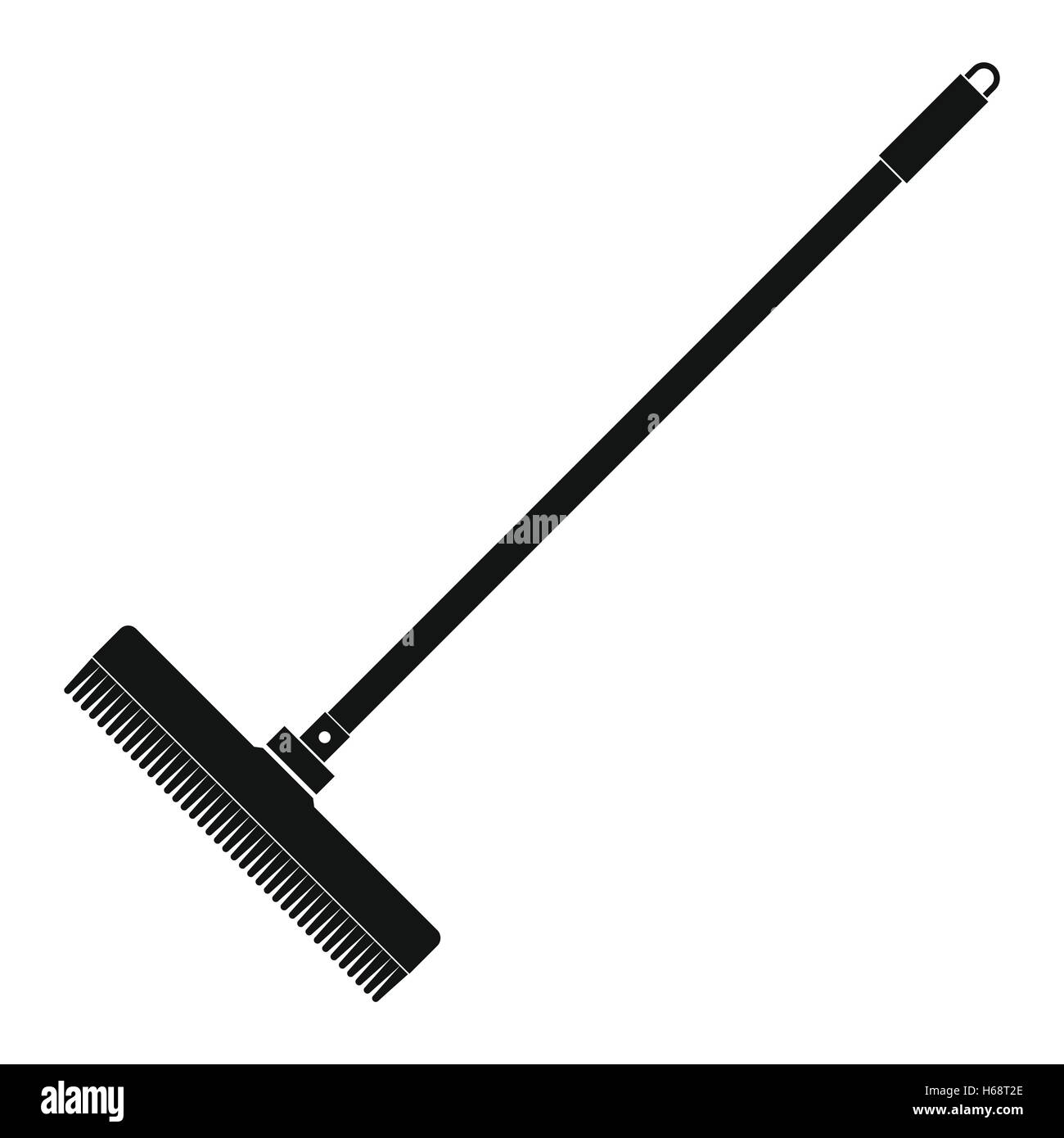 Plastic broom black simple icon Stock Vector