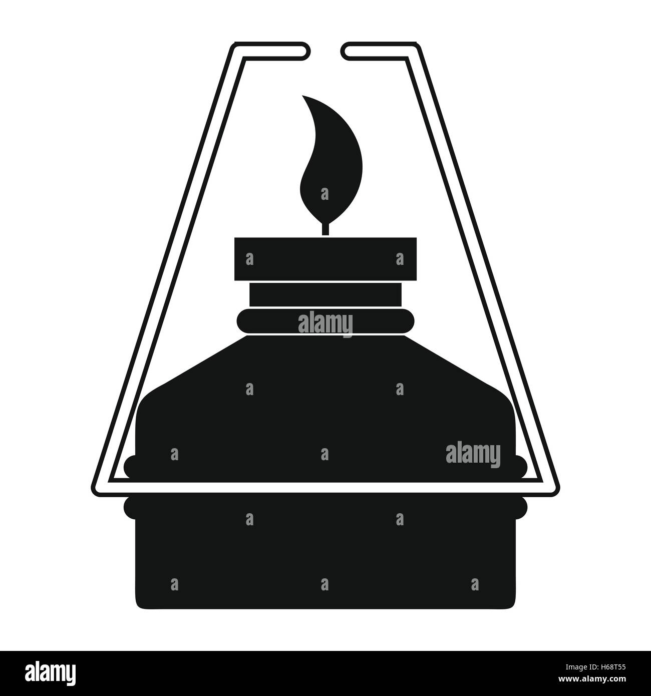 Portable gas burner black simple icon Stock Vector