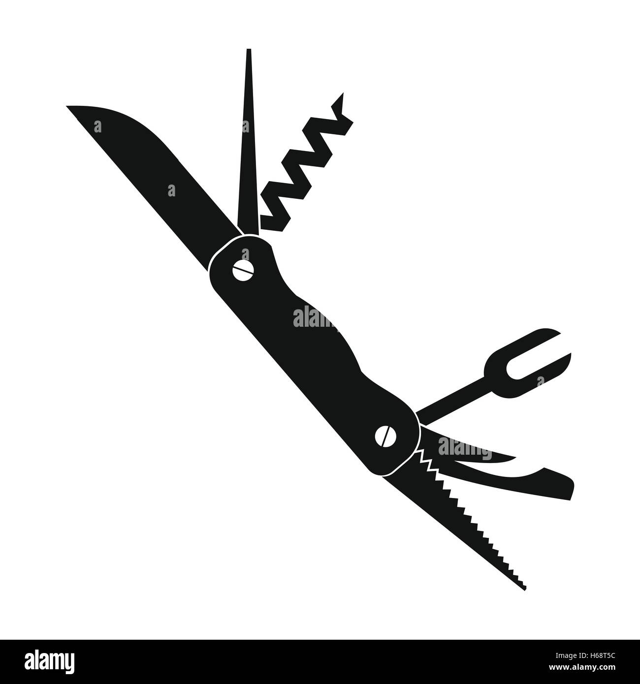 Pocket folding knife black Stock Vector Images - Alamy