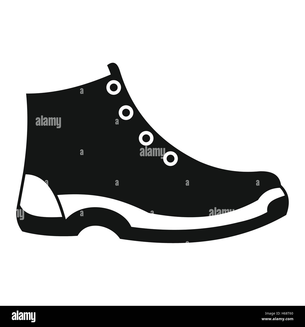 Tourist shoes black simple icon Stock Vector