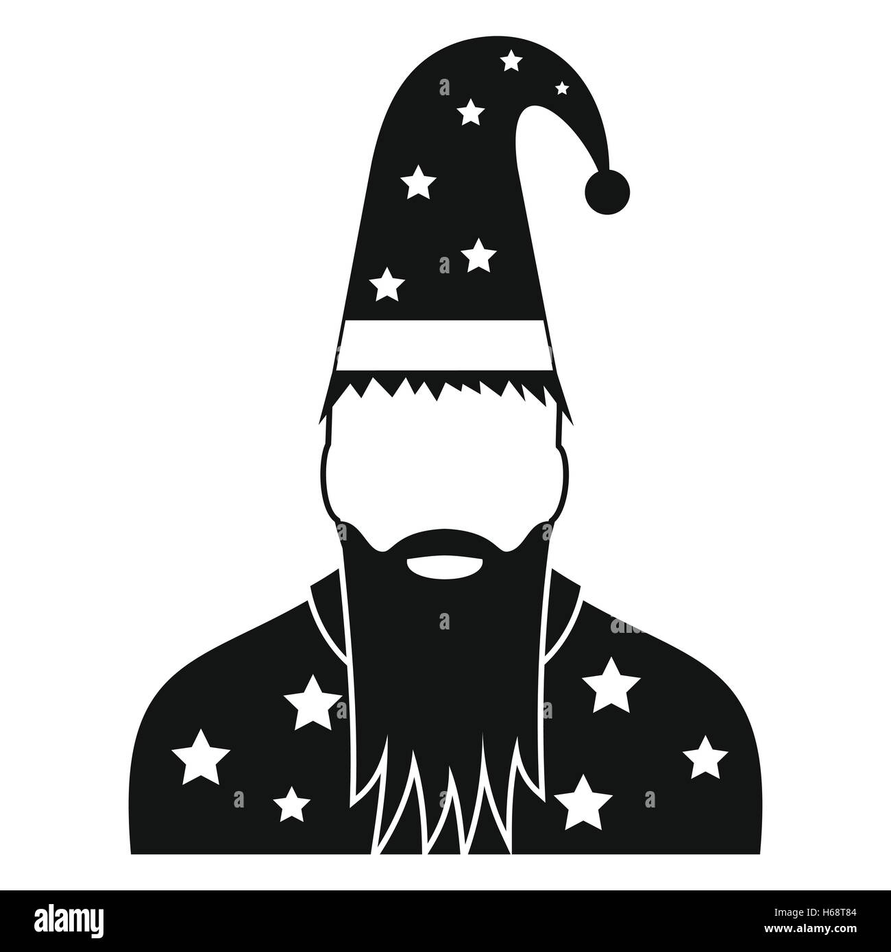 Wizard in a hat with stars Stock Vector