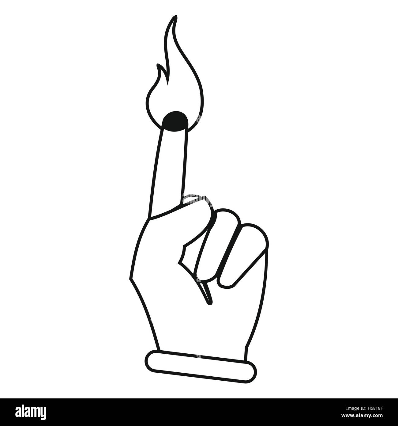 Burning finger black simple icon Stock Vector Image & Art Alamy