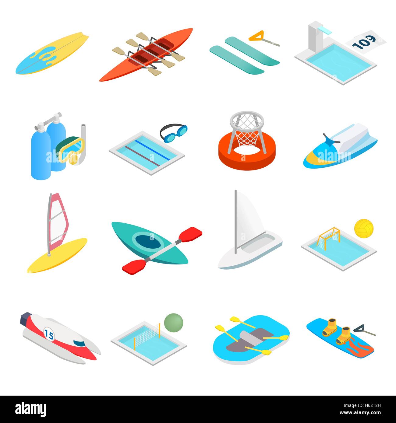 Water sport isometric 3d icons Stock Vector Image & Art - Alamy