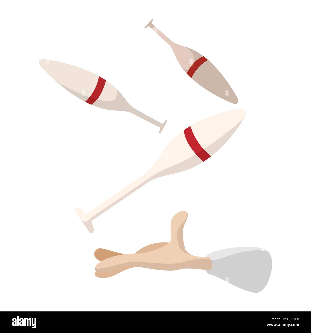 Man hand juggling clubs cartoon Stock Vector Image & Art Alamy