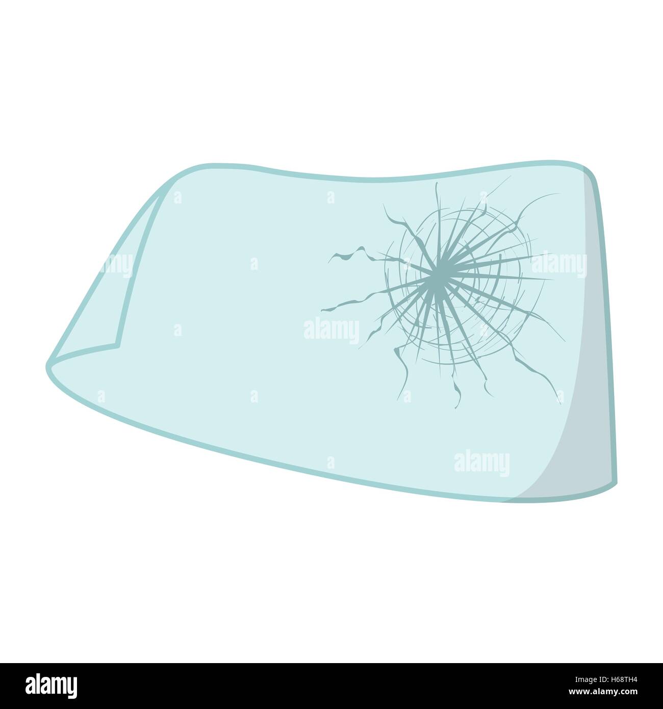 Cracked car windshield cartoon icon Stock Vector