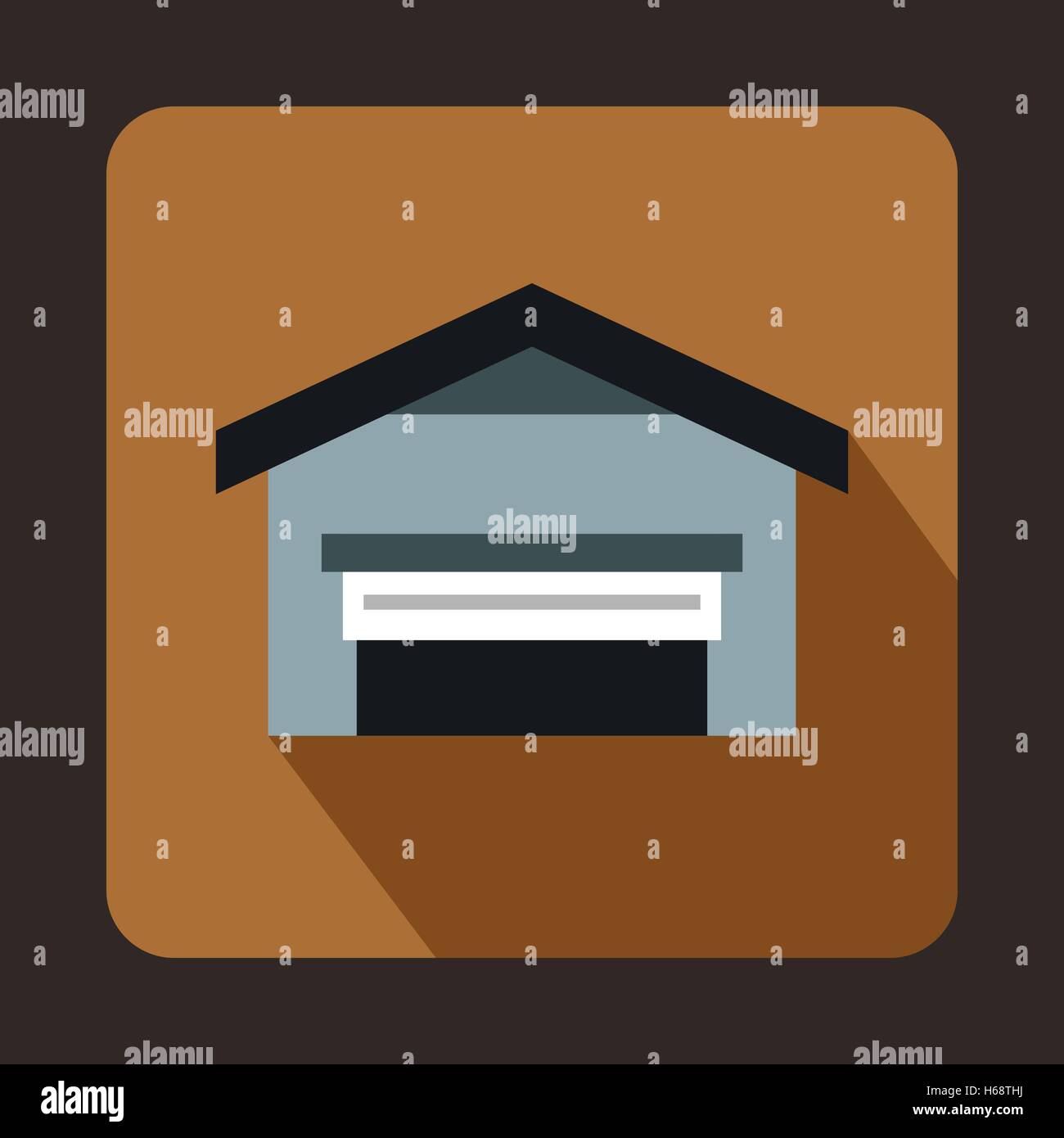 Garage with roof icon, flat style Stock Vector Image & Art - Alamy