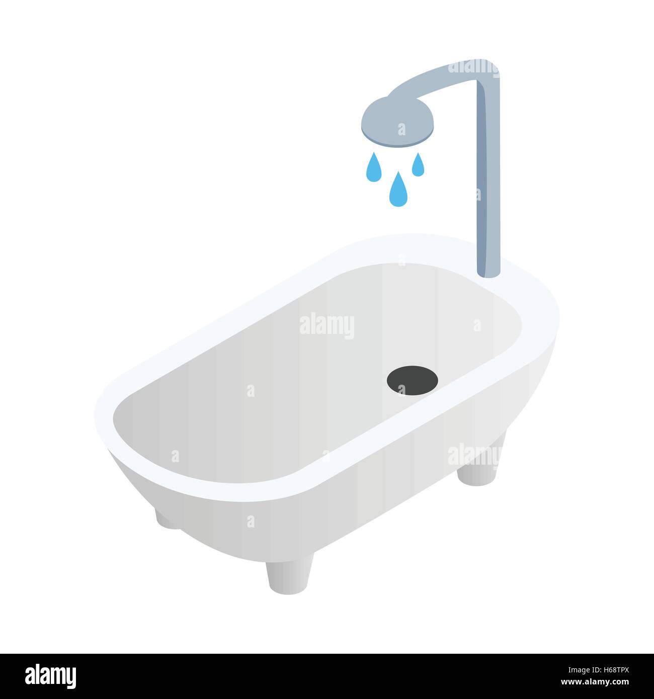 Bathtub with shower isometric 3d icon Stock Vector Image & Art - Alamy