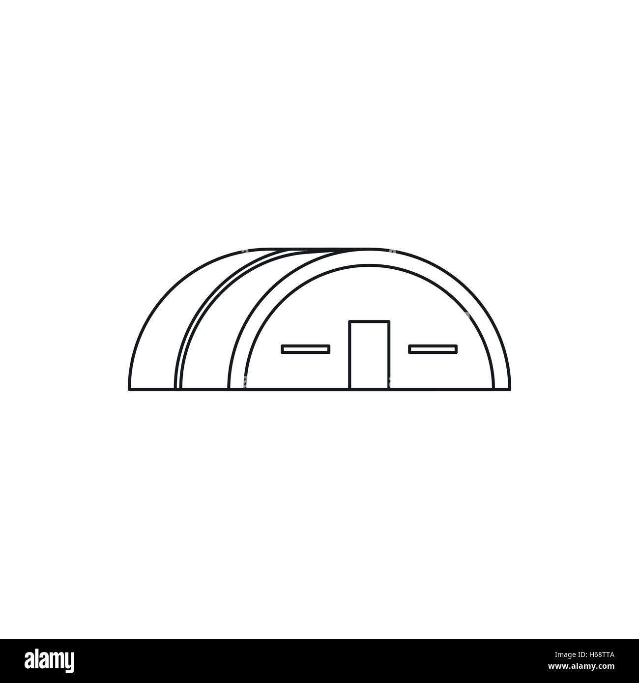Large hangar icon, outline style Stock Vector