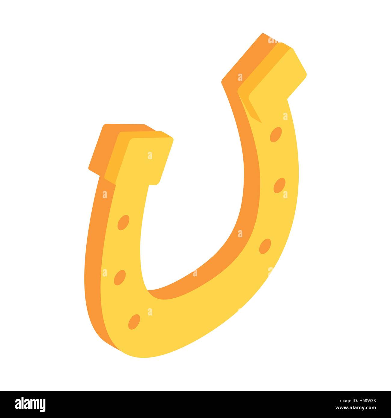 Golden horseshoes luck symbol isometric 3d icon Stock Vector Image
