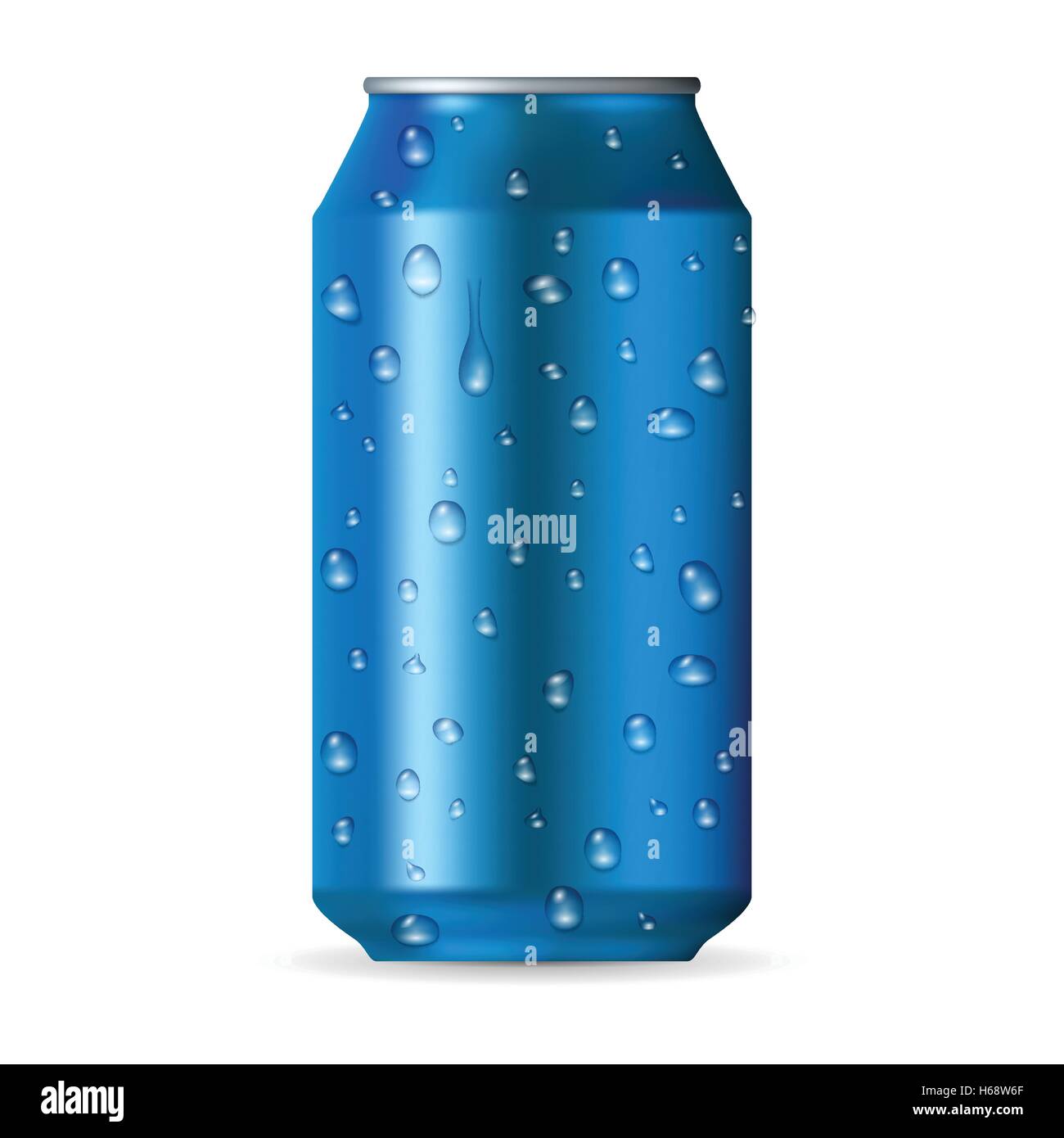 Realistic blue aluminum can with drops Stock Vector Image & Art - Alamy