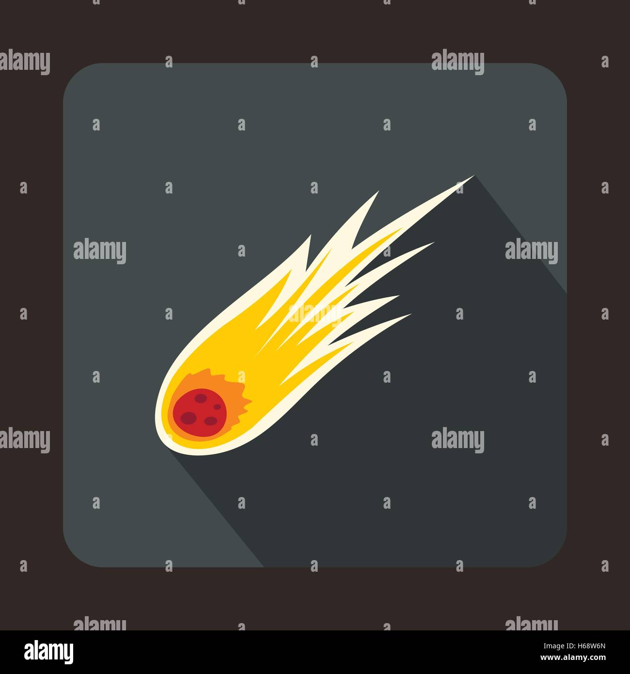 Falling meteor with long tail icon, flat style Stock Vector Image & Art ...