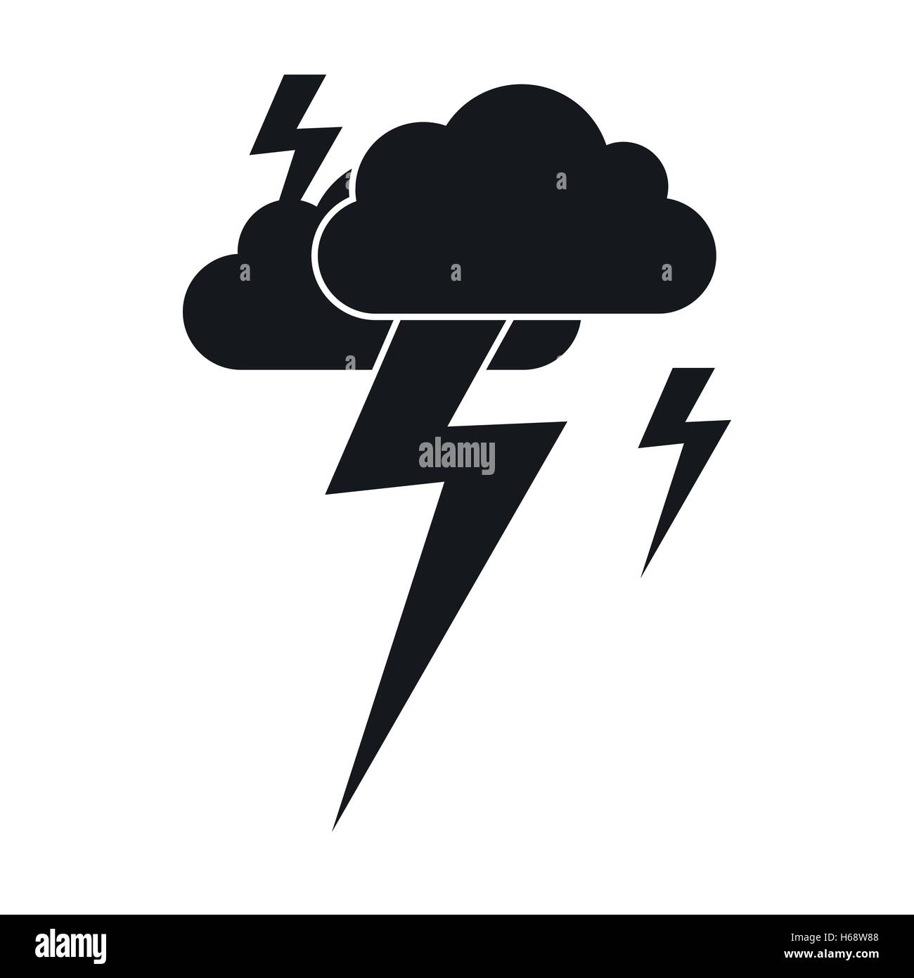 Cloud and lightning icon, simple style Stock Vector Image & Art - Alamy