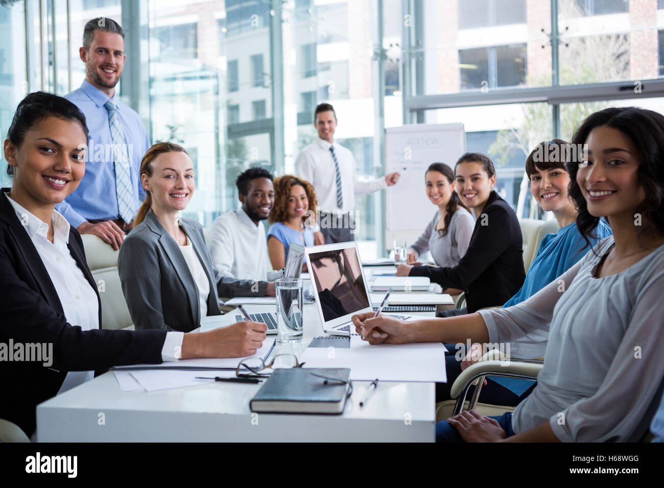 Businesspeople working in office Stock Photo