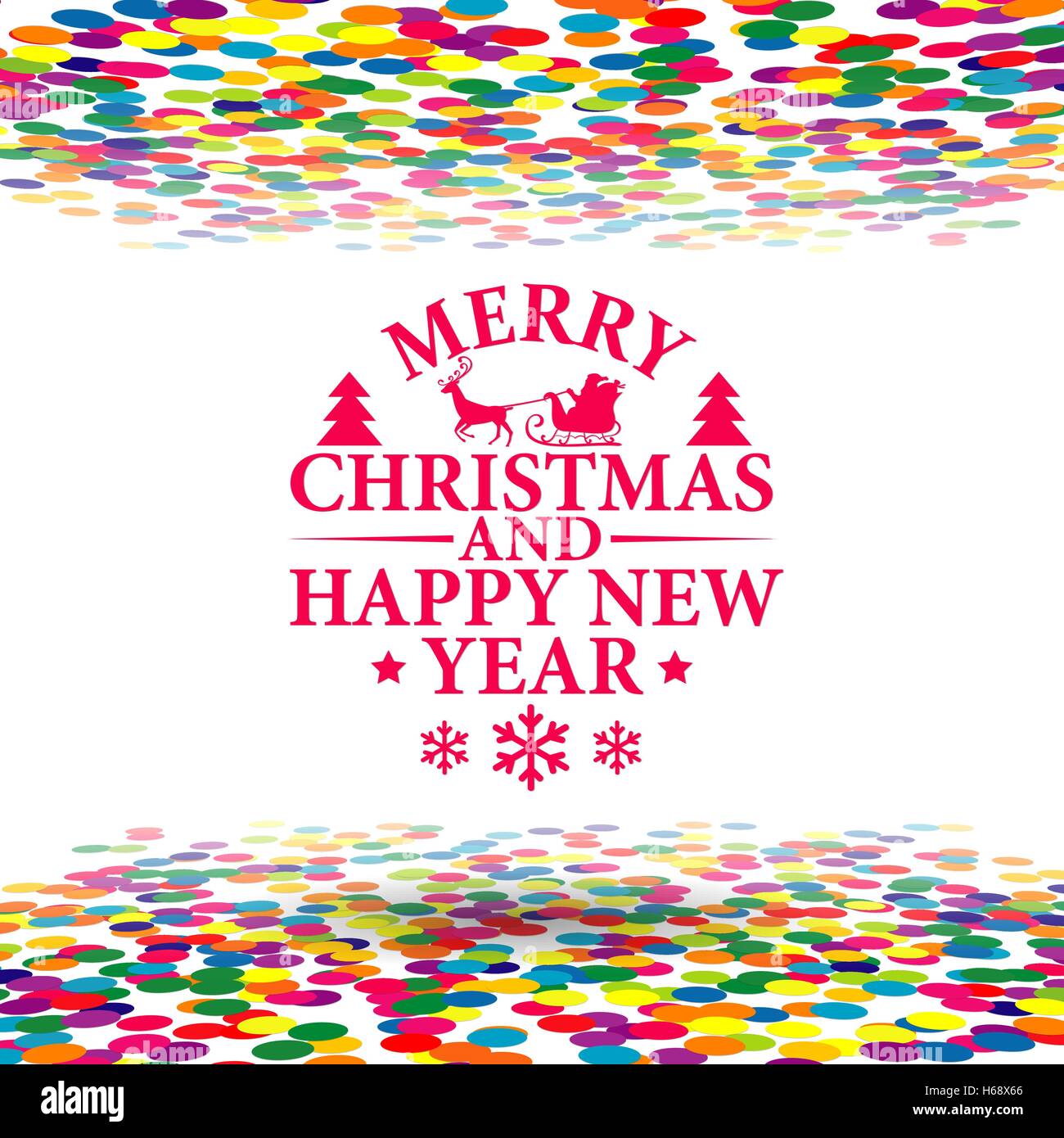 Happy new Year And Nerry Christmas Multicolor Curling Stream, Isolated On White Background, Vector Illustration Stock Vector Image and Art