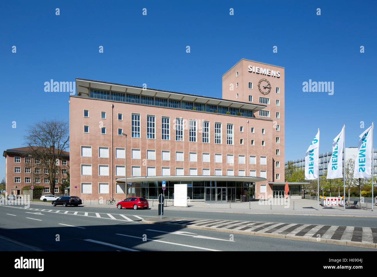 Siemens Schuckertscher administration building, called Himbeerpalast, Raspberry Palace, office and administration building of Stock Photo