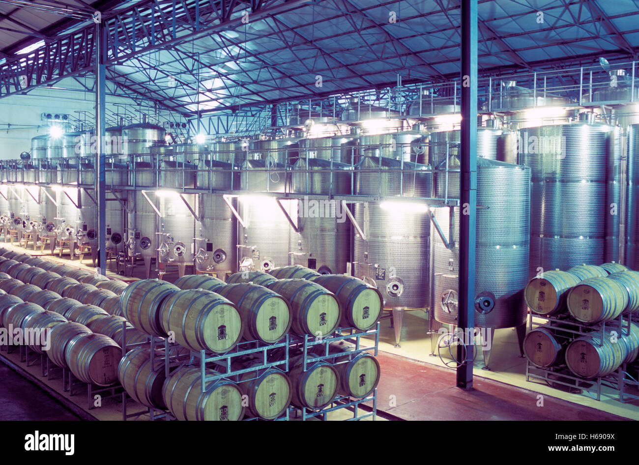 Wine tanks, wine cellar in the KWV winery, Paarl, Wine Route, Cape